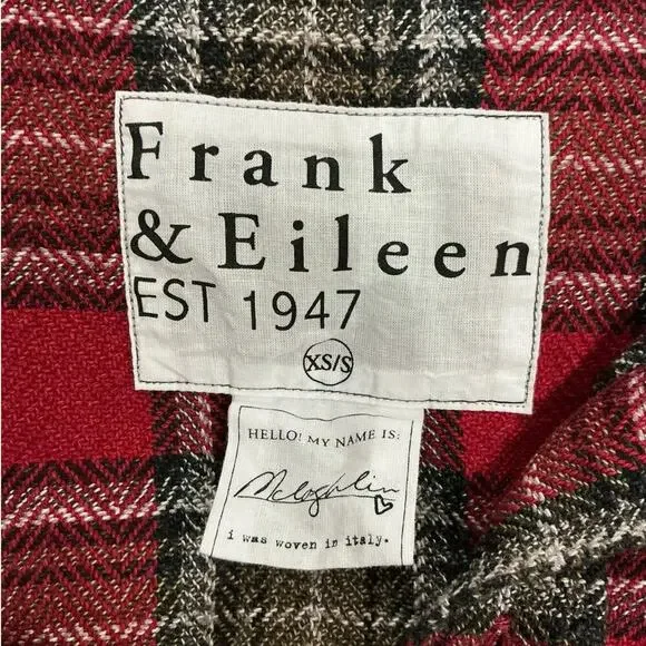 Frank & Eileen McLoghlin Utility Jacket Red Black Textured Flannel Size XS Small - Picture 11 of 14